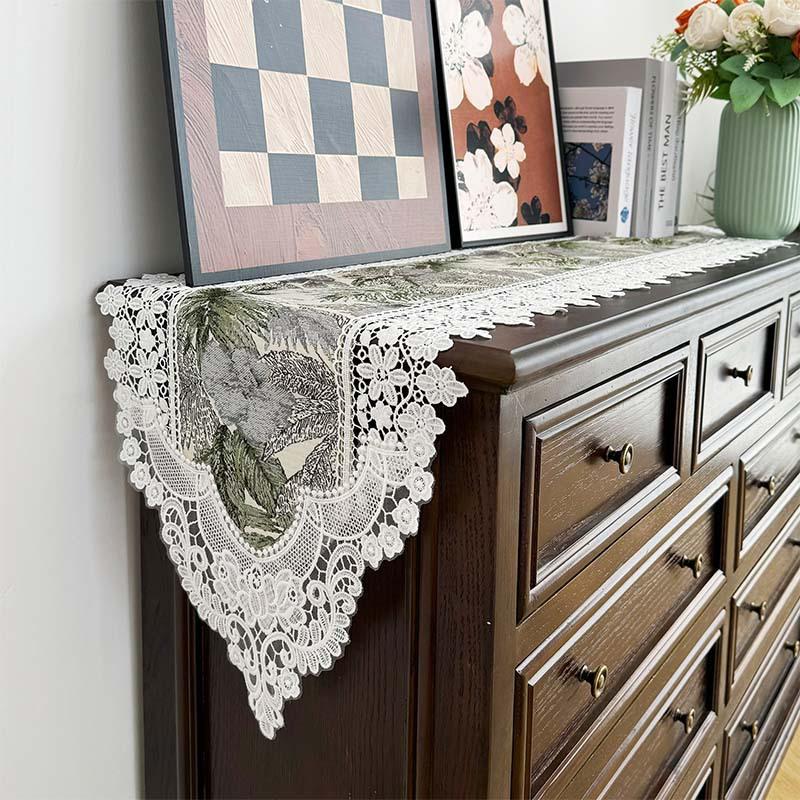 Lace High-End Table Runner Wear-Resistant Durable Non-Slip Home Decorative Long Strip Cover Cloth Table Runner Multi-purpose