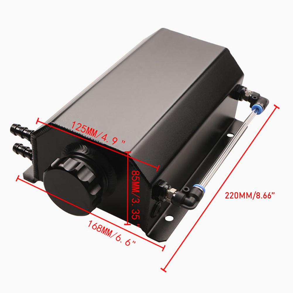 2L Radiator Coolant Overflow Bottle Aluminum Alloy Radiator Overflow Coolant Can Universal Polished Reservoir Car Accessories