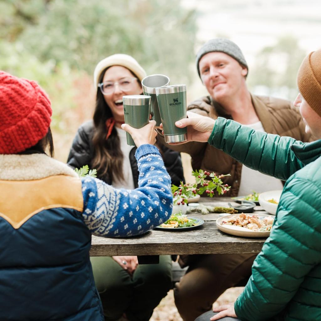 STANLEY Stackable Vacuum Pint, 0.47L, Meadow, Vacuum Insulated Tumbler, Stainless Steel, Keeps Coffee Hot or Cold, Beer, Outdoor Activities, Sports,