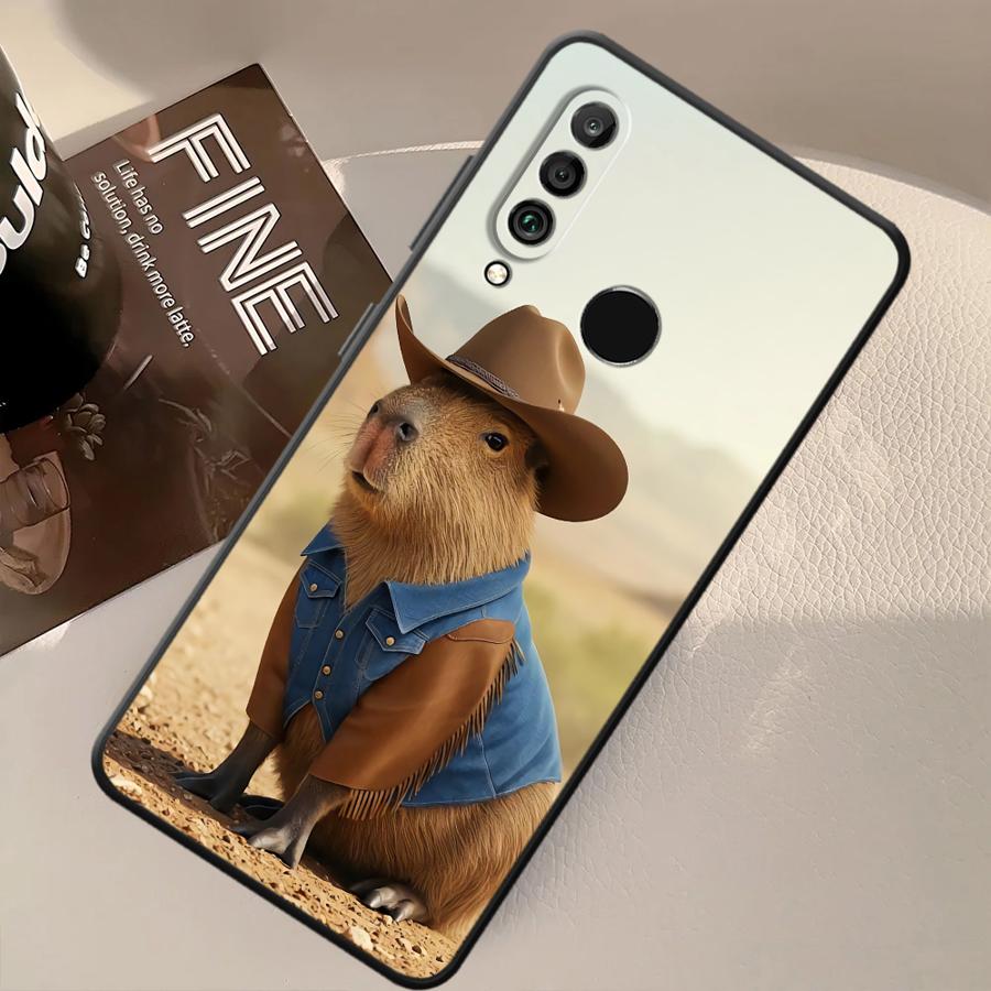 Black Soft Shell Phone Case for Huawei P20 P40 Lite P Smart 2019 P20 Lite 2018 P30 P20 Pro Cute Capybara