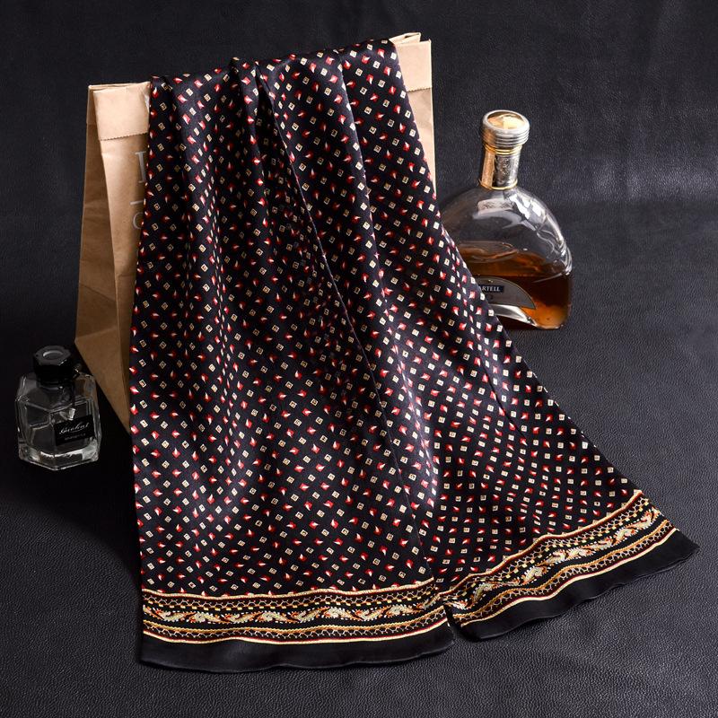 Luxury Brand Men Pure Silk Scarf Businessmen Long Scarves Spring Autumn All-Match 100% Silk Neck Scarf Winter Printed Scarves
