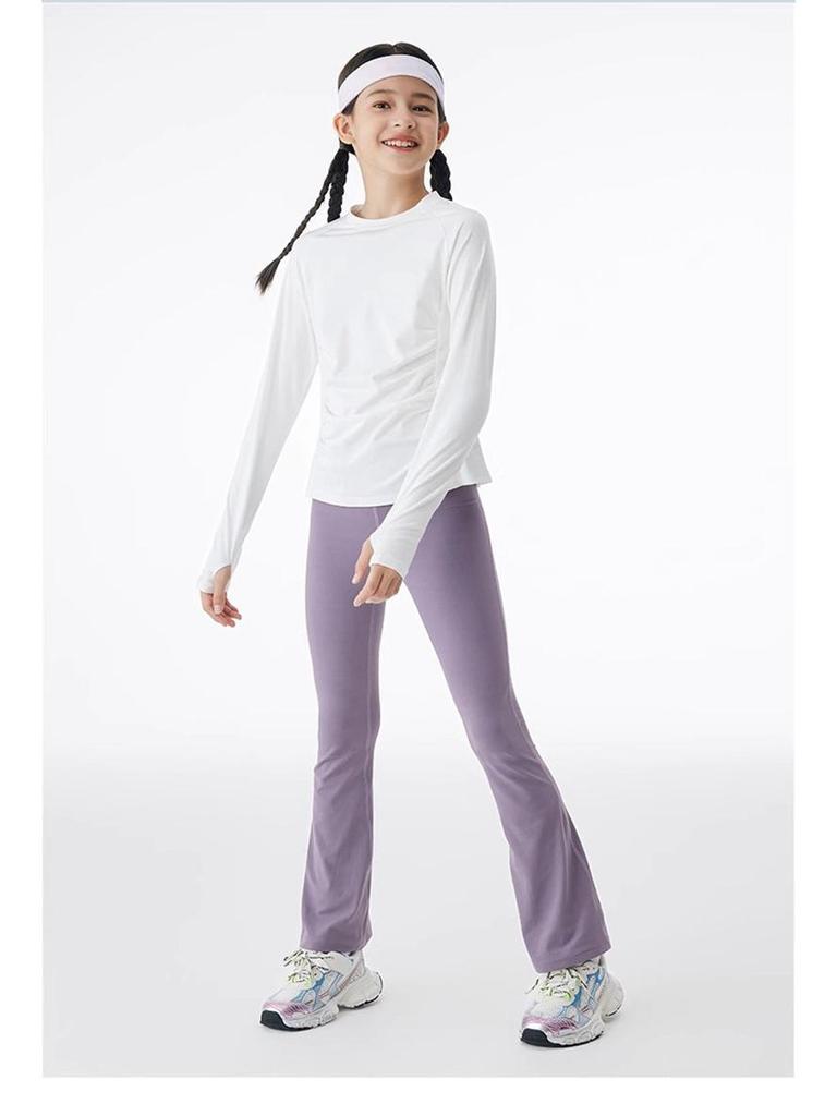Spring & Autumn Girls' Long-Sleeve Nylon Quick-Dry Yoga & Sports Set