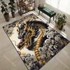 Golden Black Dragon In Clouds Print Carpet Rug for Living Room Bedroom Sofa Doormat Home Decor Non-slip Floor Mat