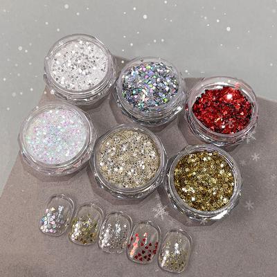 Mini Sparkling Heart Star Nail Glitter Sparkling Pentagram Nail Decoration Nail Salon Design Accessories Diy Nail Art Design