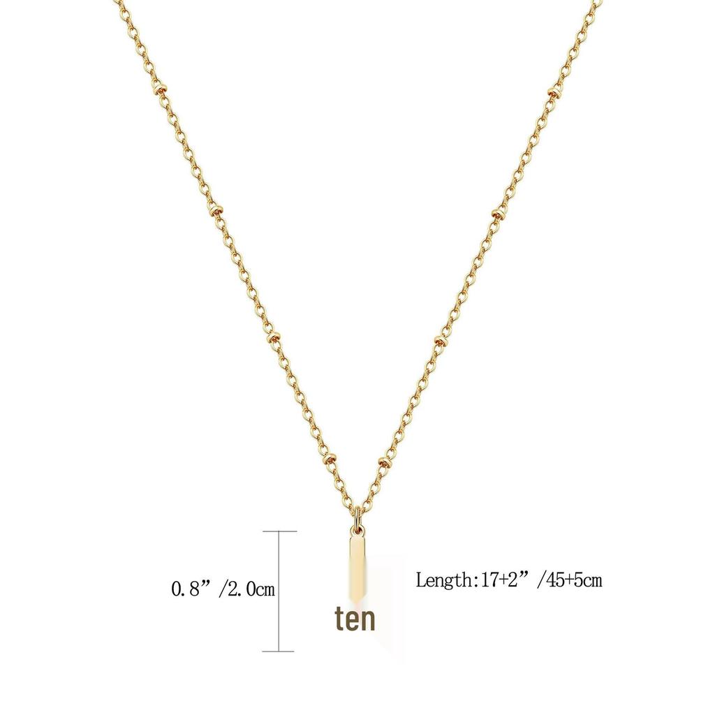 14K Gold Plated Stainless Steel Cross Necklace for Women - Beaded Chain, Simple & Elegant Design