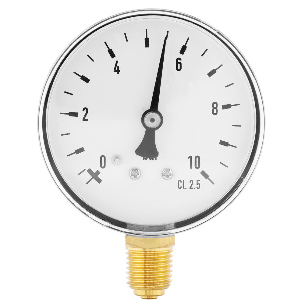 Air Oil Water Pressure Gauge 1/4 Inch NPT 0-10 Bar Side Mount Manometer Water Pressure Gauge Air Pressure Gauge Manometer