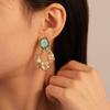 Sweet Acrylic Dangle Flower Earrings Diamond Inlaid Shining Petals Earrings Irregular Vintage Trend Stud Earrings Gift