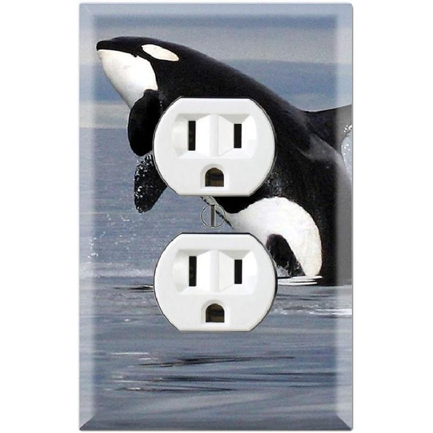 Graphics Wallplates - Orca Killer Whale Jumping out of Water - Single Toggle Wall Plate Cover Duplex Outlet
