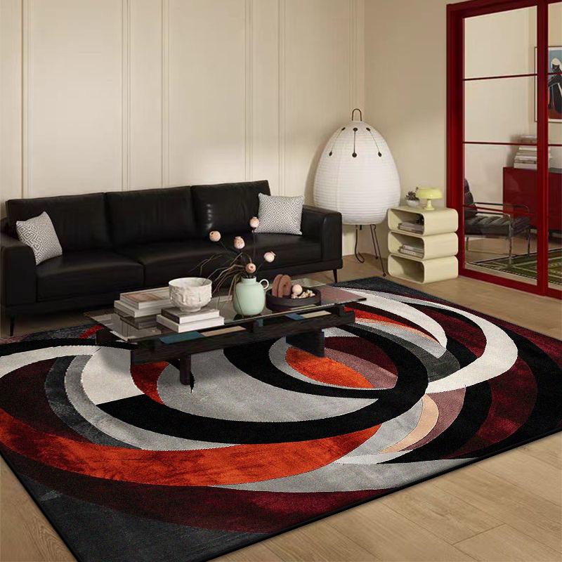 Red Geometry Abstract Carpet for Living Room Home Large Bedroom Decoration Rug Light Luxury Sofa Coffee Table Non-slip Floor Mat