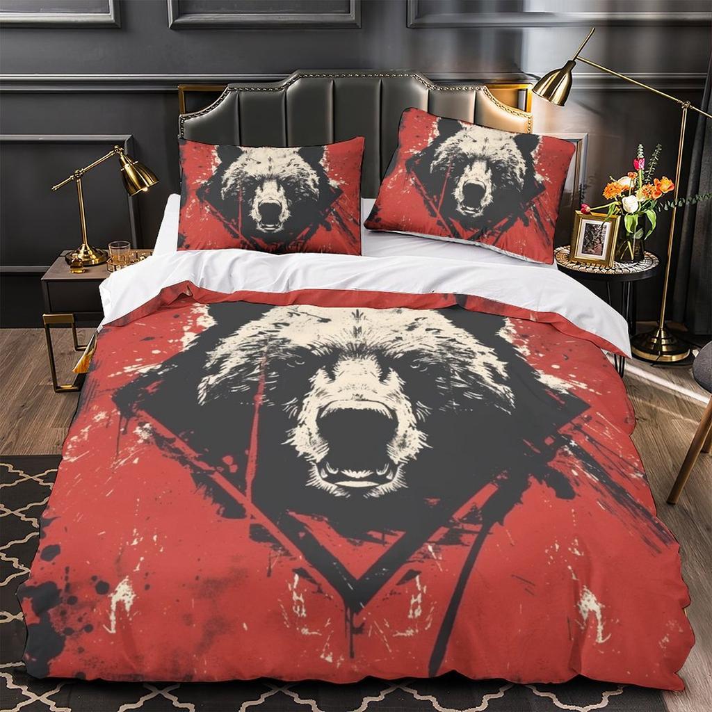 3D-Bettwäscheset mit Tiermotiv, leicht und weich, für Einzelbett, Doppelbett, Bettbezug, Kissenbezug, 2/3-teilig, für Herren und Teenager, Bezug in voller Größe, Geburtstagsgeschenk