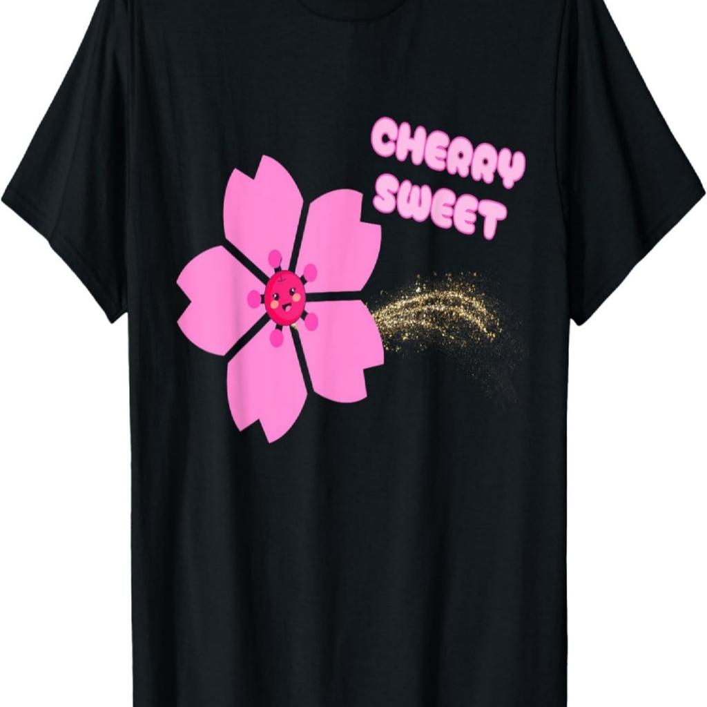 Happy Floral Cherry Blossom Cherry Sweet Pun T-Shirt