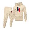 Men's Printed Hooded Sweatshirt And Sweatpants Casual Sports Suit