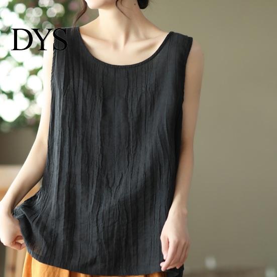 Women Solid Color Vest Round Neck Sleeveless Tank Tops Versatile Top For Loose Fit Thin Sport Streetwear