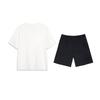 Li Ning Logo Print Simple Fashion Skin-Friendly Versatile Round Neck Pullover Short Sleeve T-Shirt Casual Sports Set Unisex Tops YHSV373-1+YKSV147-2