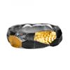 Adjustable Open Ring Men Women Vintage Geometric Copper With Black Gold Plating Enamel Detail