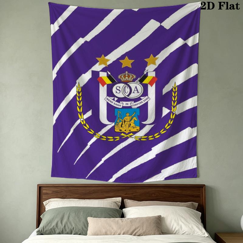 Rsc Anderlecht Wall Tapestry Aesthetic Wall Hanging Printed Fabric Blanket Decorative Tapestries For Bedroom Living Room Home Decor