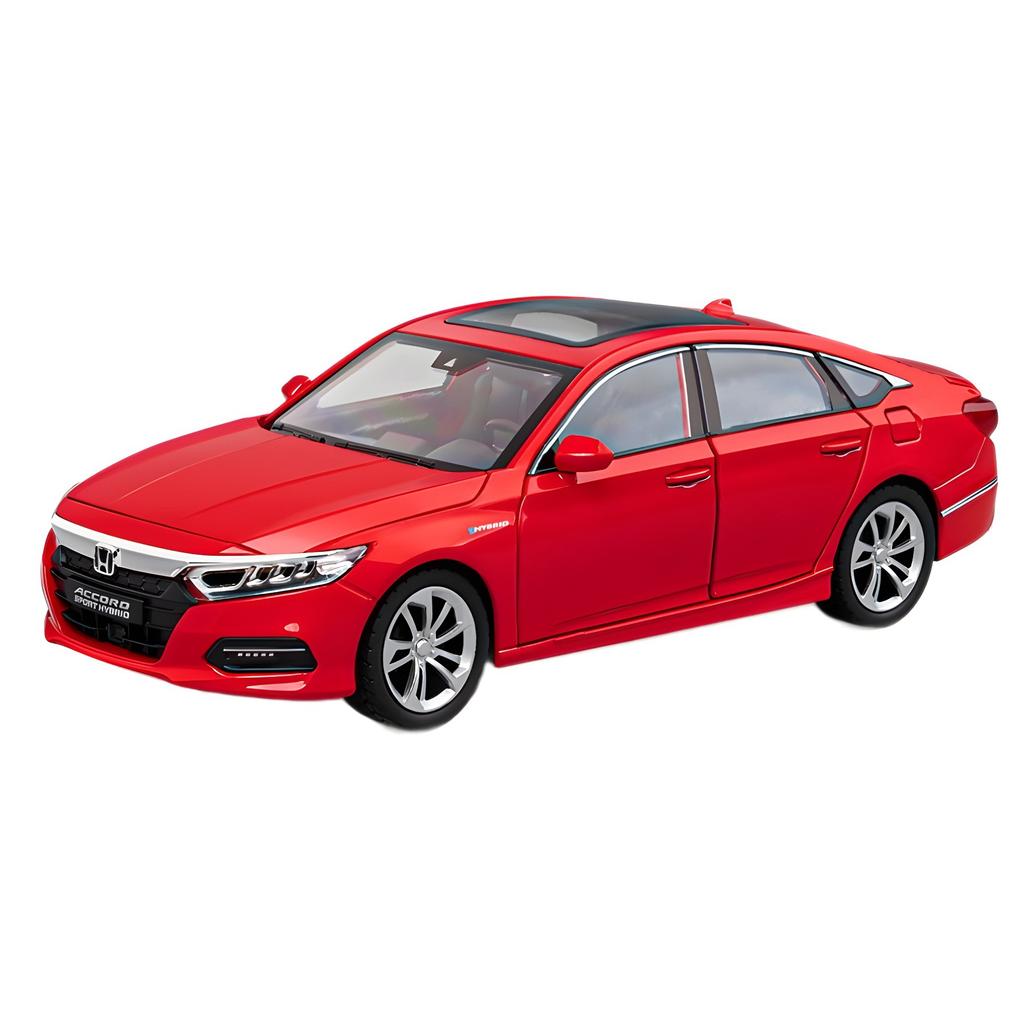 1:24 HONDA ACCORD Miniature Car Model Toys Alloy Diecast Vehice 6 Door Opened Sound Light Pull Back Toy Children's Birthday Gift