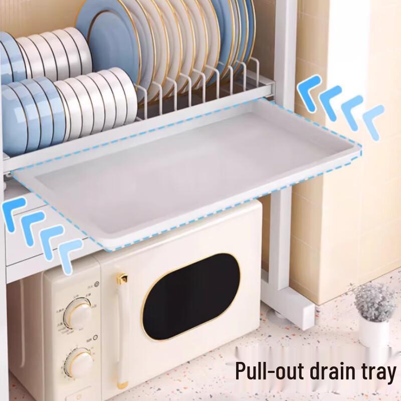 Multi-functional Carbon Steel Kitchen Dish Drainer & Storage Rack