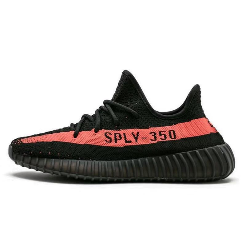 Adidas Yeezy 350 Core Black/Red Youth Casual Shoes