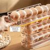 2PCS Plastic Automatic Slide Egg Storage Box Stackable Eggs Holder  for Kitchen