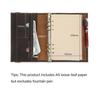 Handmade A5 Crazy Horse Leather Notebook with 6-Ring Binder & Replaceable Pages
