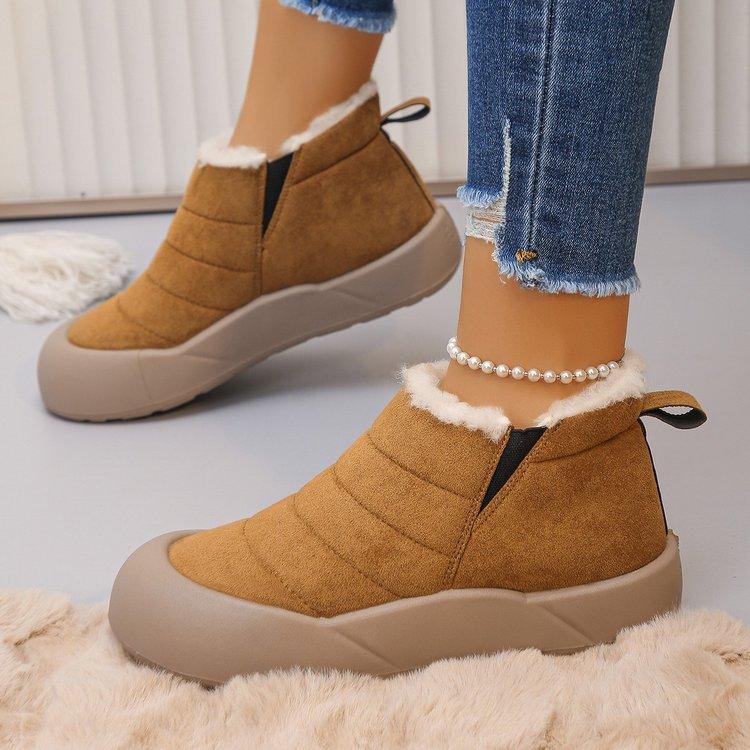 Women's padded plus size winter warm snow boots padded lining waterproof ankle boots non-slip outdoor hiking mountaineering sports boots