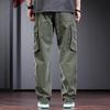 Jie Leinuo Men's Casual Multi-Pocket Loose Straight Leg Cargo Pants