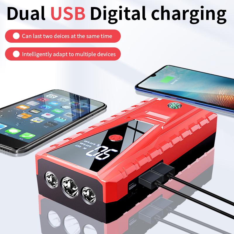 Bærbar bil Jump Start Powerbank Batteri Booster Pack Auto Jump Start 600A Bil Jumper Start Intelligent bilbatteri Automotive