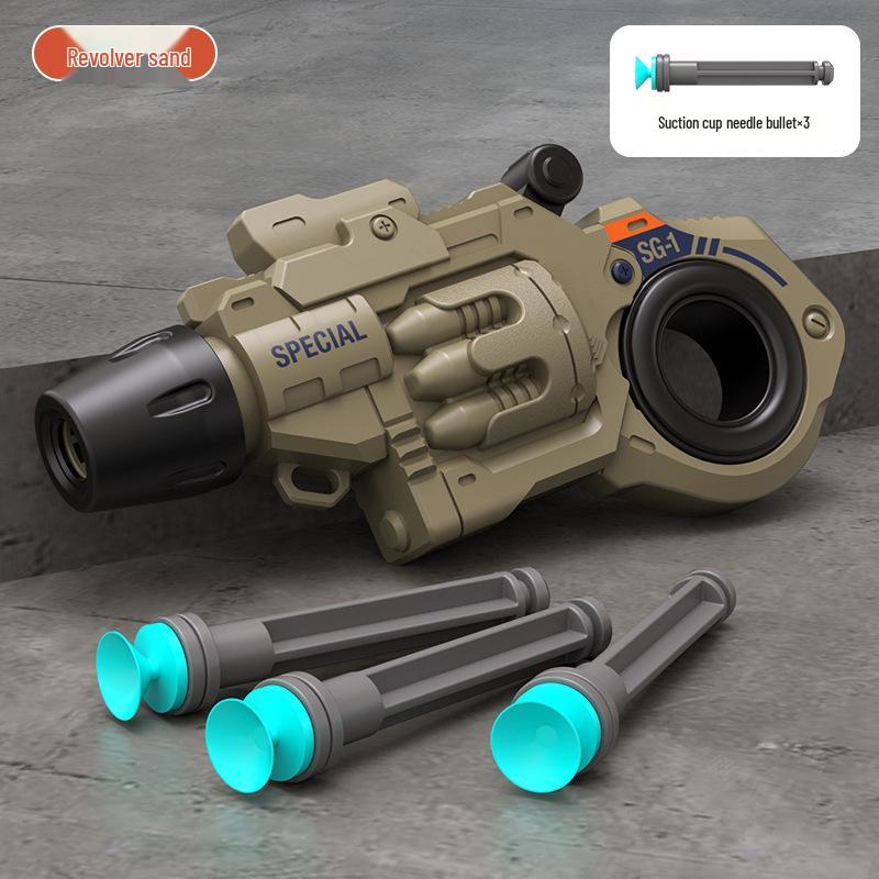 Children's Mini Spin Launcher Toy Revolver - Fingertip Spinner Gift for Boys with One-Key Cocking