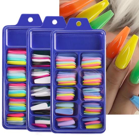 

100 шт./кор. цветные типсы Т-образные наращивающие мини-профессиональные накладные цветные ногти для балерины 11