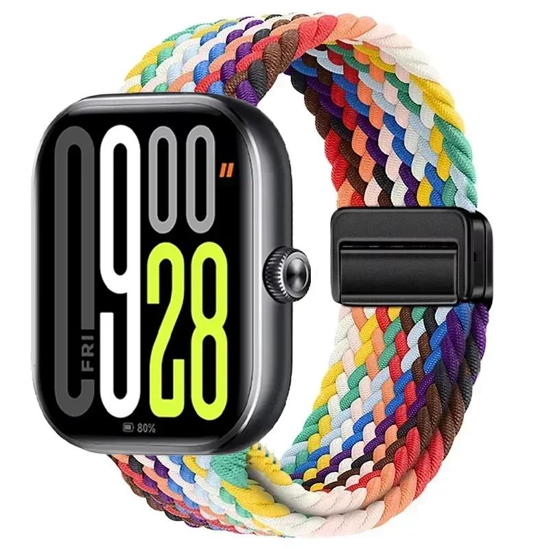 Magnetic Loop for Xiaomi Redmi Watch 4 5 Strap Adjustable Braided Sport Nylon Replacement bracelet for Miband 8 pro/9 pro band