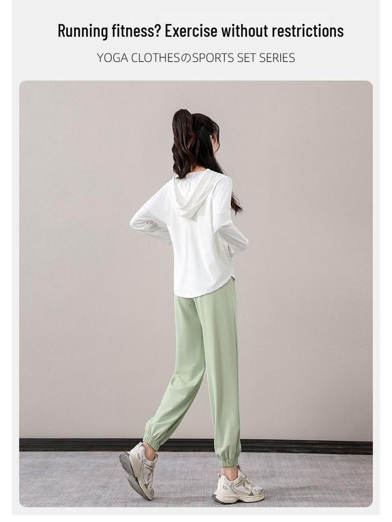 Dámský rychleschnoucí oblek z ledového hedvábí s ochranou proti slunci pro venkovní fitness aktivity