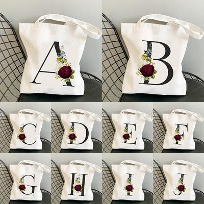 Shoulder Totes School Bags Tote Bags for Girls Women's Shopping Bags Eco-Friendly Storage Casual Minimalist Reusable Canvas