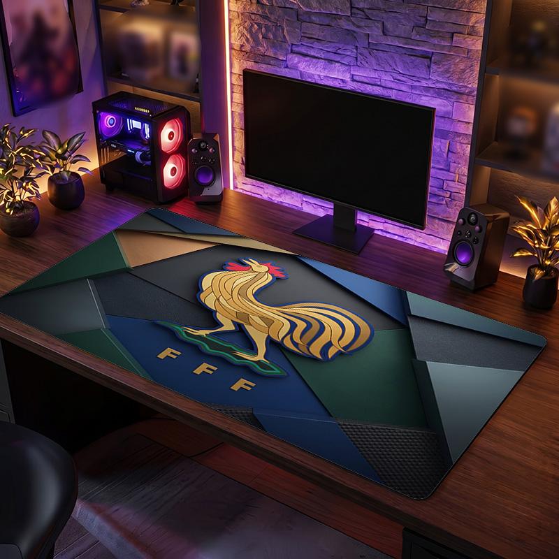 Tappetino Mouse Scudo Calcio Francia, Tappetino da Scrivania Esteso in Gomma Antiscivolo per Gaming Ufficio Laptop Regalo per Fan