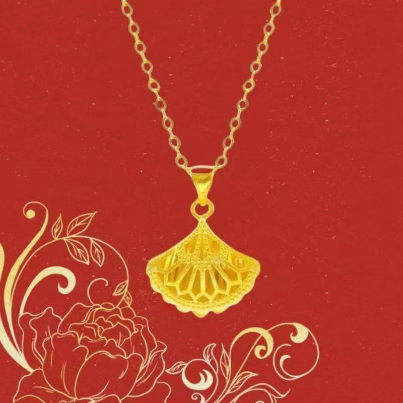 Gold Mini Skirt O-Chain Necklace: Elegant, Simple, Fashionable, High-End Design for Women.