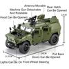 Large Size 1:18 UAZ Hunter Dongfeng Mengshi Car Model Toy Alloy Diecast Doors Opened Military Vehicles Models for Kids Gifts