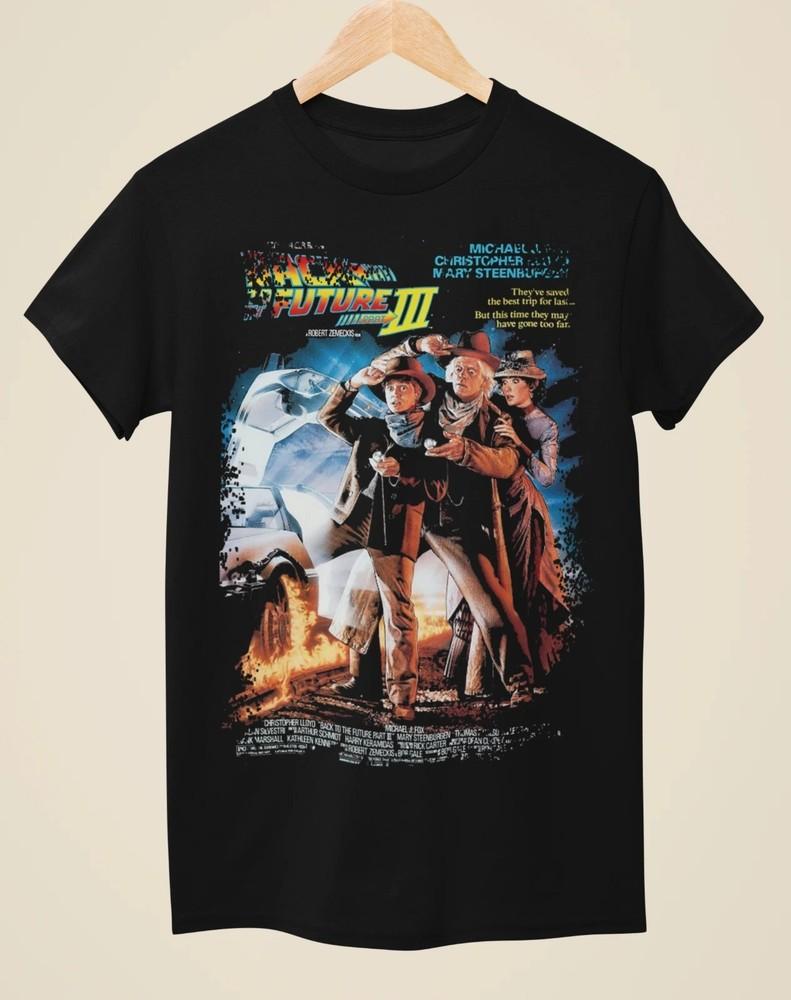 Back To The Future Part III - Movie Poster Unisex Black T-Shirt MI410 Unisex T-Shirt XXXL
