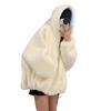 Plush Hooded Sweatshirt Jacket Women Autumn Winter Korean Style Loose Fleece Lined Thick Top