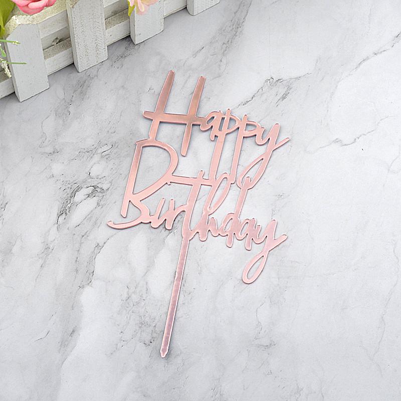 Gold & Black Mirrored Acrylic Cake Topper
