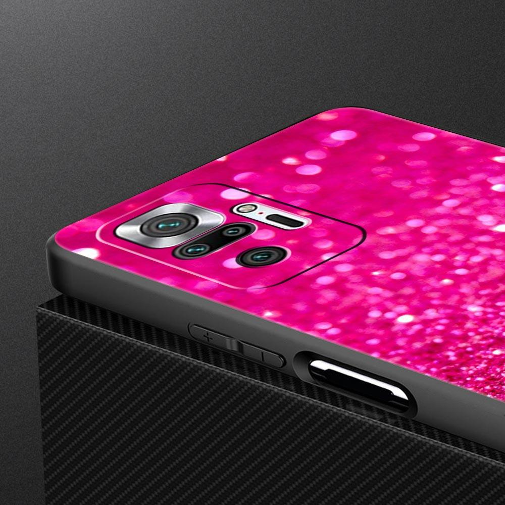 Phone Case Cover for Redmi 14C 10C Note 15 14 13 12 10 11 Pro Plus K40 5G Soft TPU Shockproof Fundas Shell Pink Glitter Capa Bag