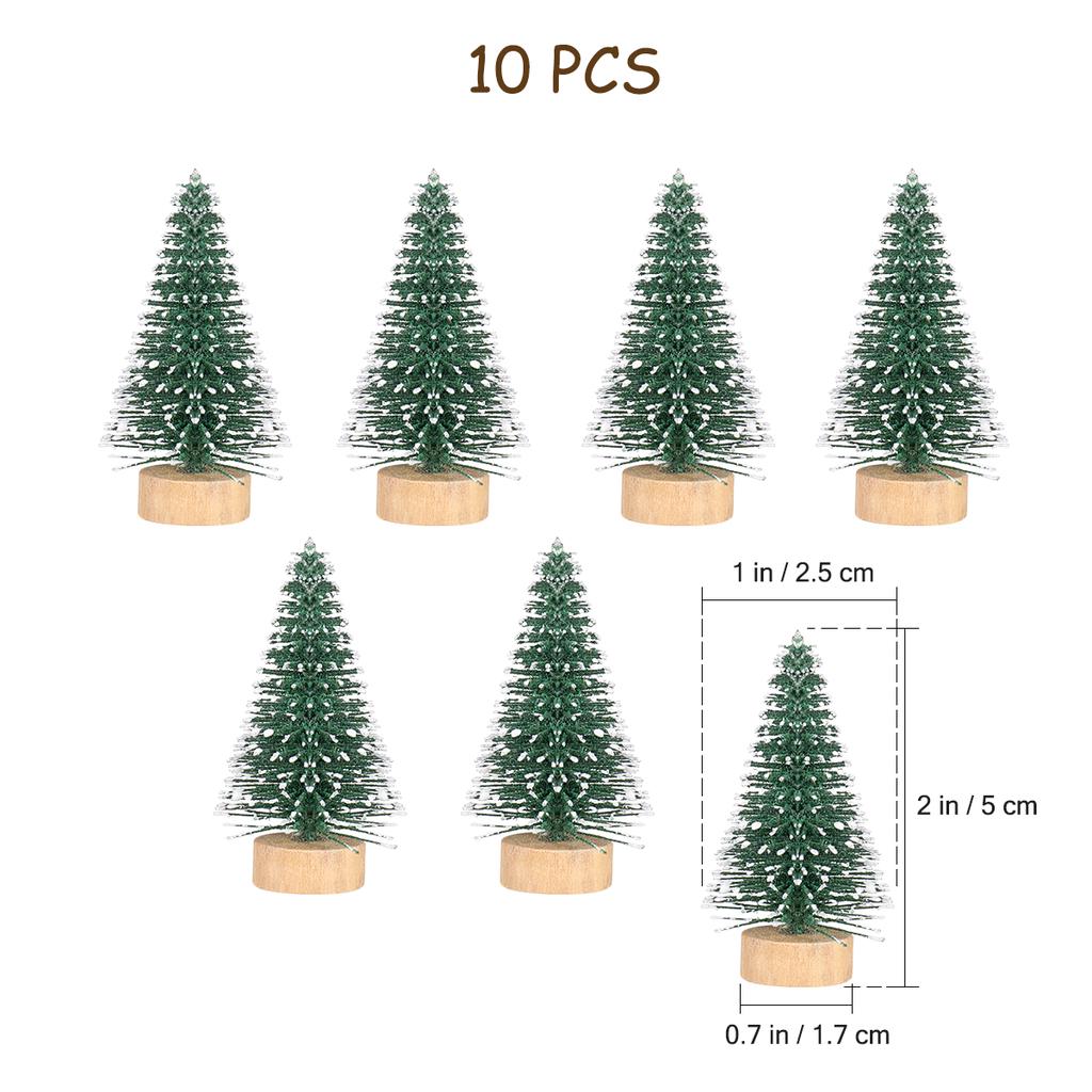 Christmas Tree Ornaments Mini Artificial Lights Miniature Green Home Decor Decorations Desktop Holiday Small