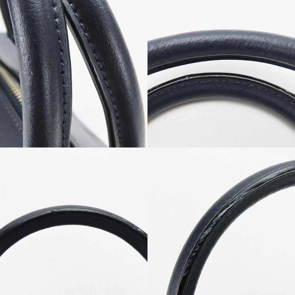 Used COACH Handbag F78263 Signature leather Navy Mini Boston