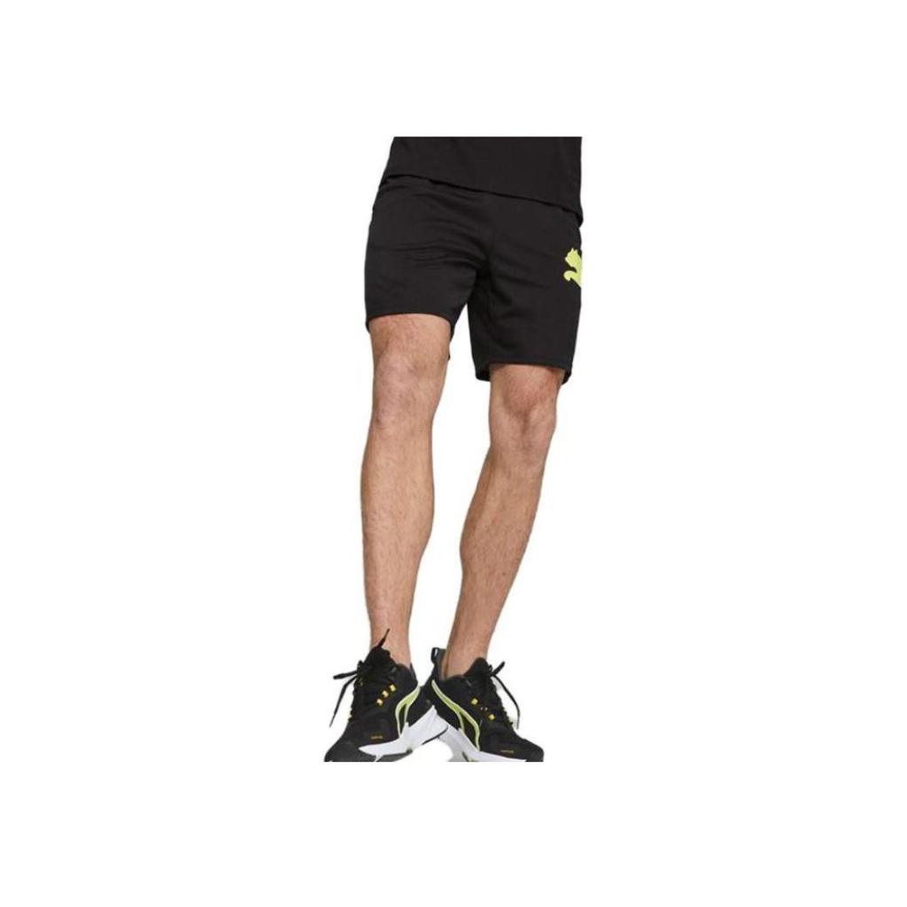 Puma Big Logo Print Elastic Waist Loose Straight Casual Shorts Men shorts Black 524583-56
