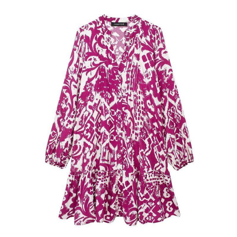 

Fashion Style 2024 Spring New Arrival Women s Clothing Easiest for Match Loose Print Mini Dress 9878082 080 Pink M