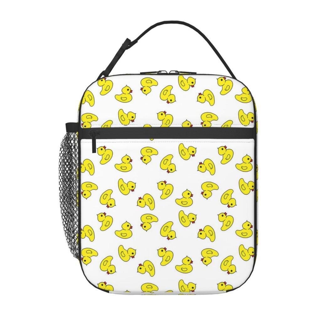 Little Yellow Duck Pattern Insulated Lunch Bag for Kids School Cooler Thermal Food Box Tote Leakproof Lunch Boxes Container