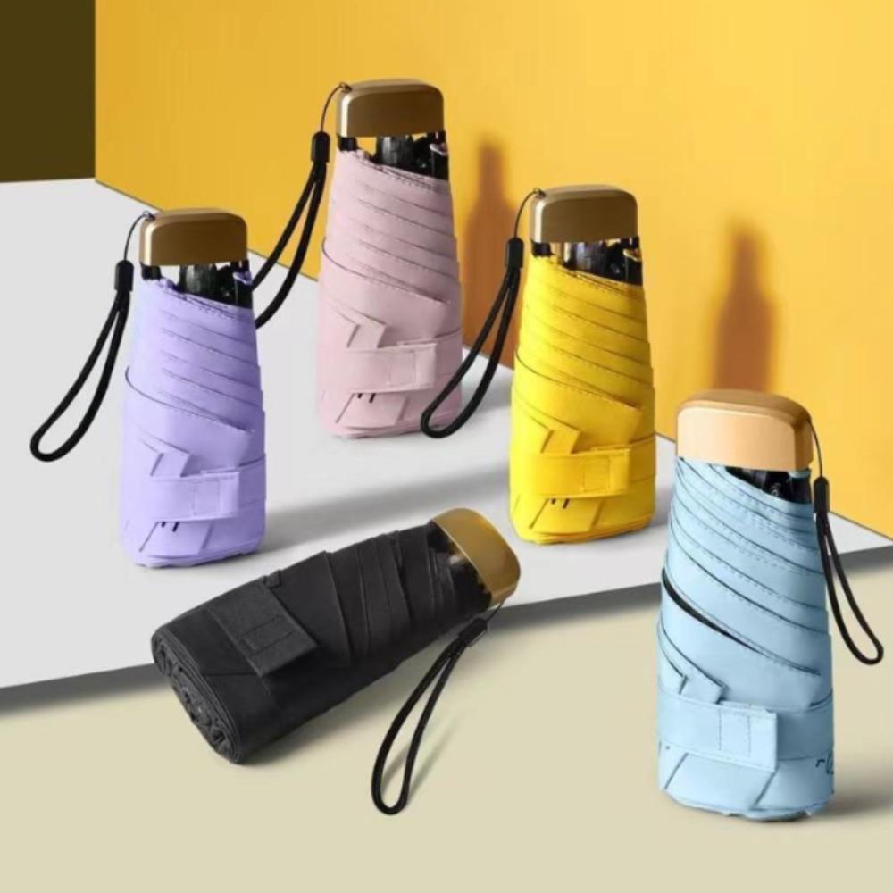 Mini Sun Umbrella Small Pocket Rain Umbrellal Folding Umbrella UV Ultraviolet Protection Sun Shade Pocket Parasol