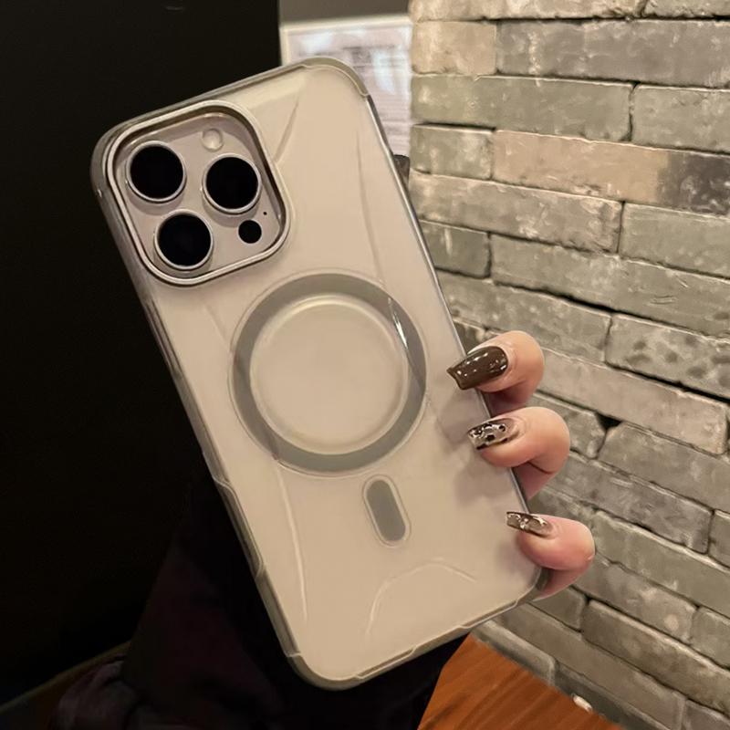 Matte Transparent Fashion Technology  Case For iPhone 16 Plus 15 14 13 12 Pro Max 11 Magnetic For Magsafe Wireless Charge Cover