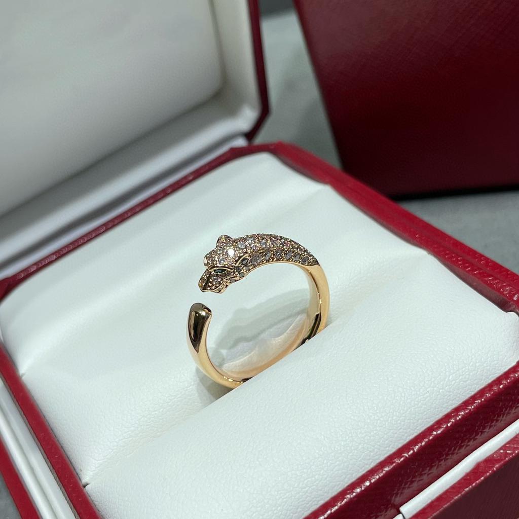 Hot Brand Vintage Women's Ring Luxury Jewelry For Women Designer 925 Sterling Silver Leopard Rings Fashion Lady Diamond Rings