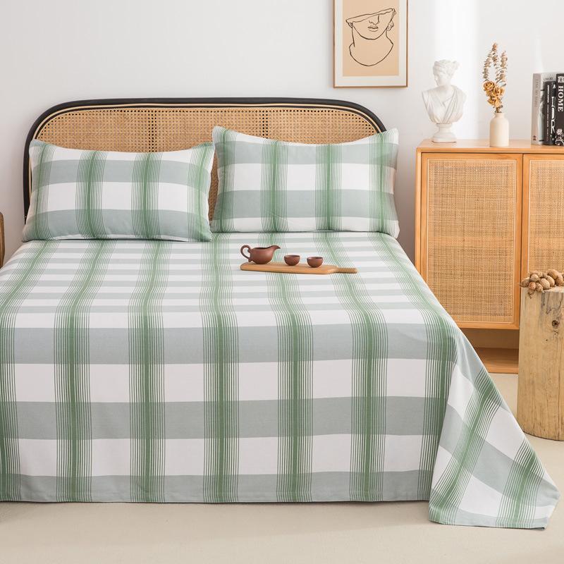 Wholesale 100% cotton old coarse cloth sheets pure cotton kang single three-piece set single piece soft mat student dormitory mat