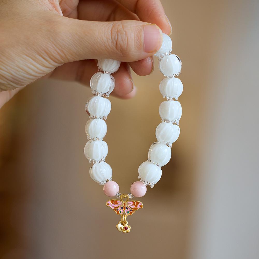 Temple-Style Fluorite Lion Bracelet - Ethnic Design for Women